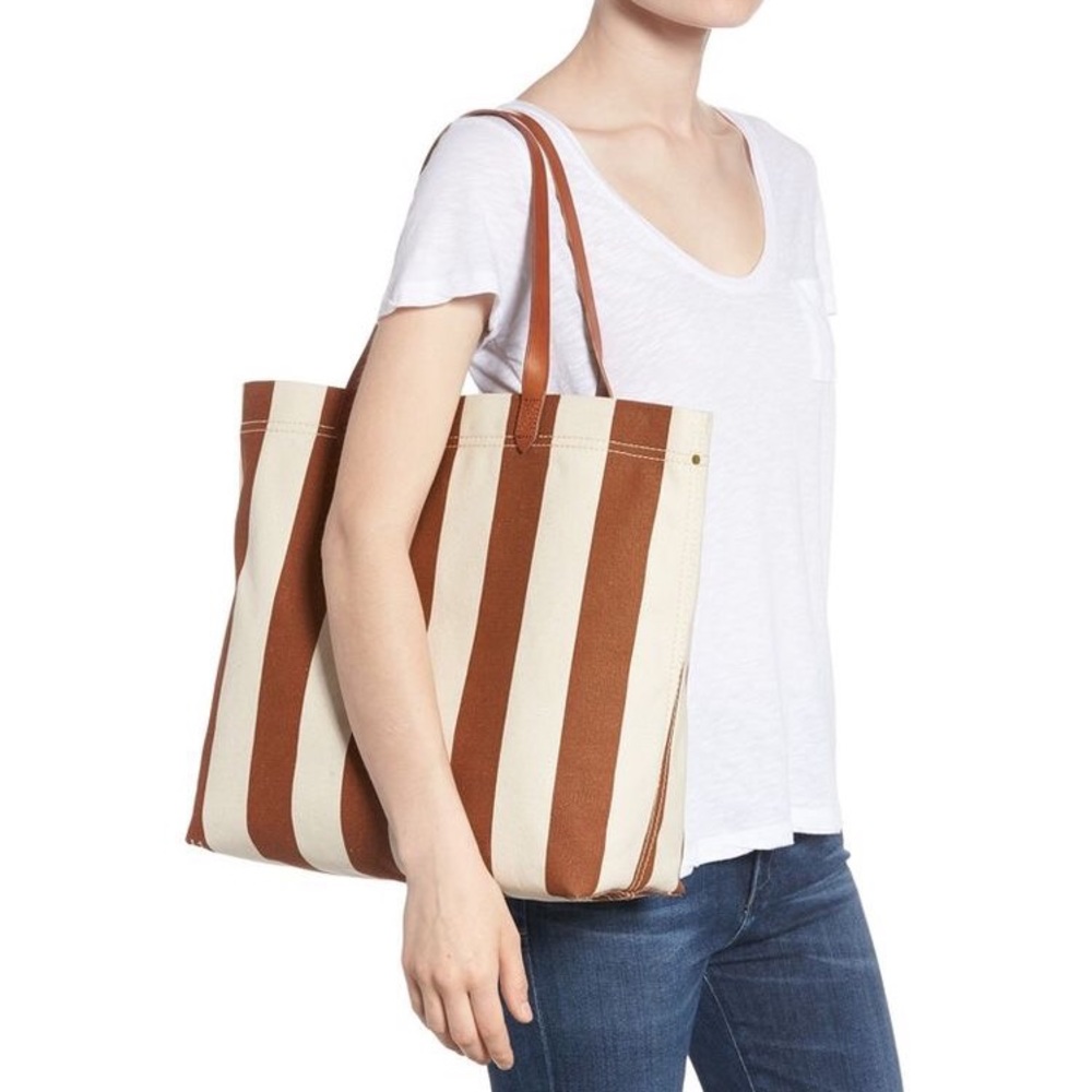 Madewell stripped  canvas tote bag